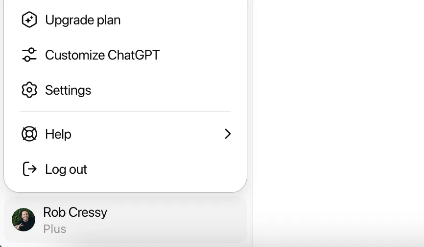 Customize GPT setup screen